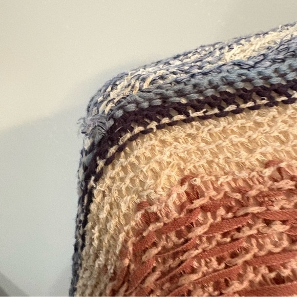 American‎ Eagle Distressed Brown Navy Blue White Striped Cardigan (Women's M) - Picture 7 of 10